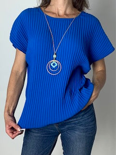 Tee shirt plissé avec collier