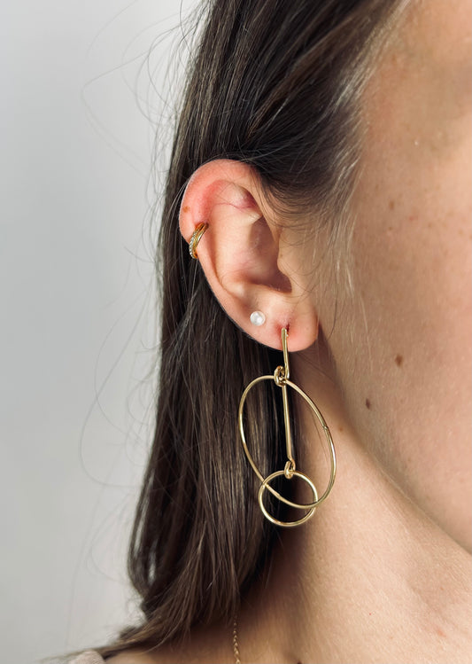 Boucles d’oreilles doubles rondes